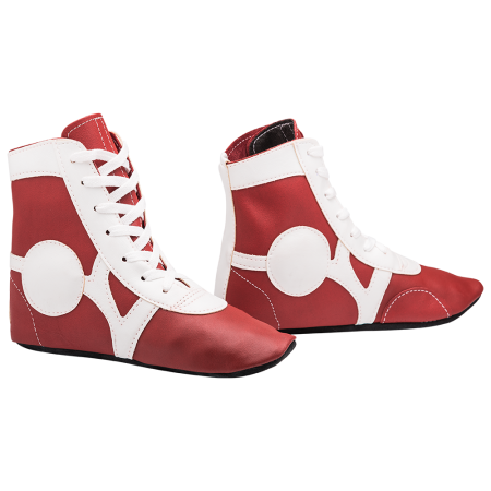 Купить Обувь для самбо SM-0102, кожа, красный Rusco в Лыскове 