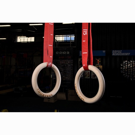 Купить Кольца гимнастические 32 мм красные стропы в Лыскове 