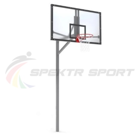 Купить Стойка баскетбольная уличная упрощенная со щитом из оргстекла, кольцом и сеткой SP D 412 в Лыскове 