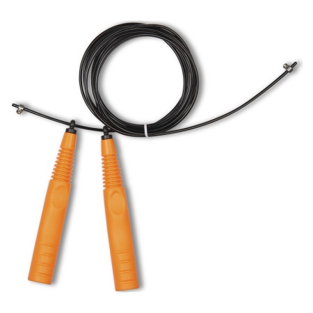 Купить Скакалка высокооборотная Кроссфит стальной шнур в оплетке 2.9 м чёрно-оранжевая в Лыскове 